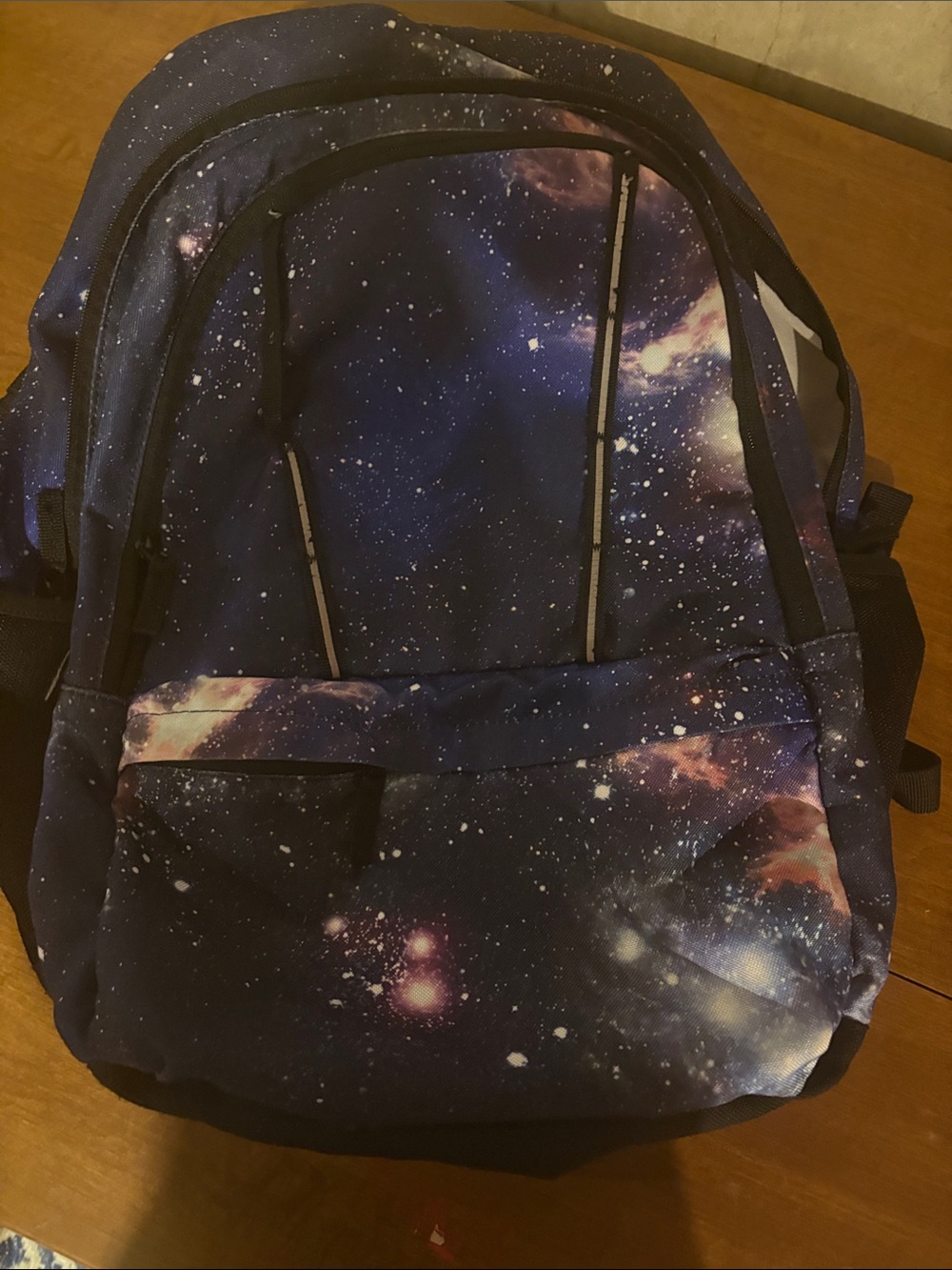 Lands' End Galaxy-Print Backpack in Navy and Purple